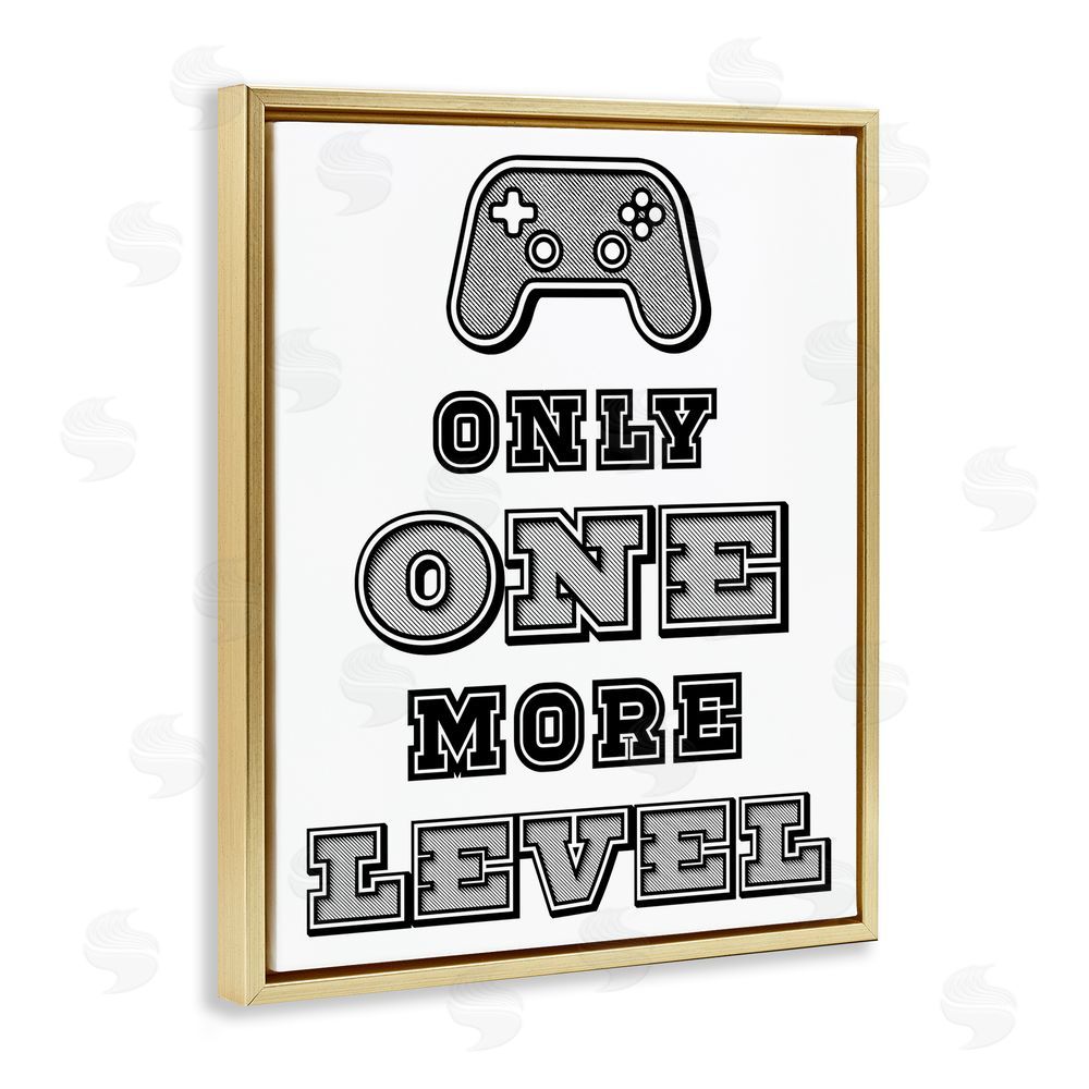 Marcus Prime One Level Motivational Gamer Gold Floating Frame Canvas Wall Art Print