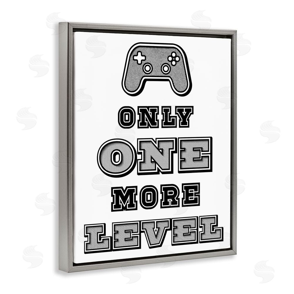 Marcus Prime One Level Motivational Gamer Gray Floating Frame Canvas Wall Art Print