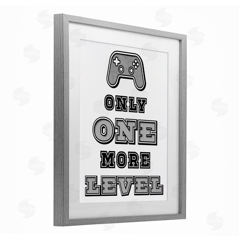 Marcus Prime One Level Motivational Gamer Gray Framed Print Under Glass with White Mat Wall Art