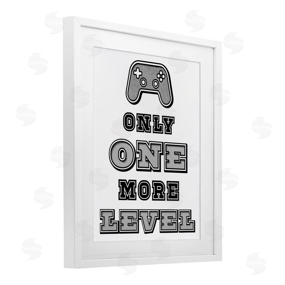 Marcus Prime One Level Motivational Gamer White Framed Print Under Glass with Mat Wall Art