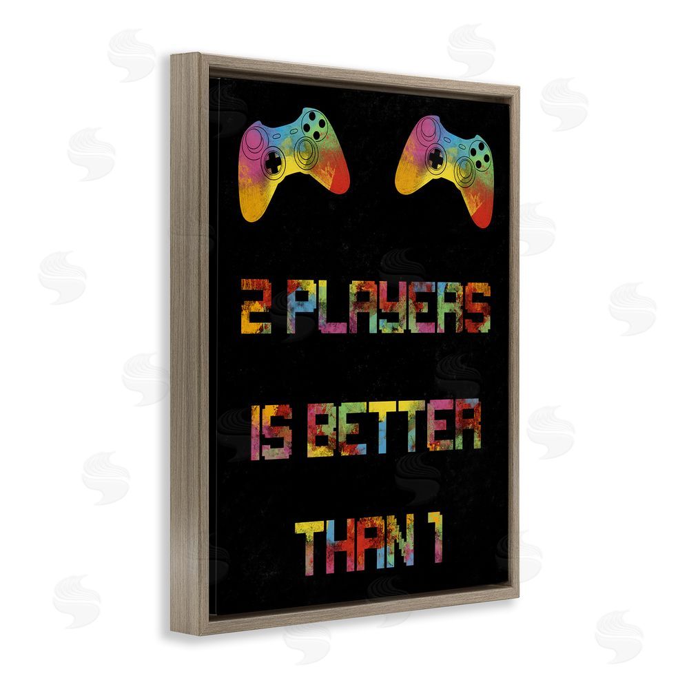 Marcus Prime 2 Players Better Than 1 Brown Floating Frame Canvas Wall Art Print