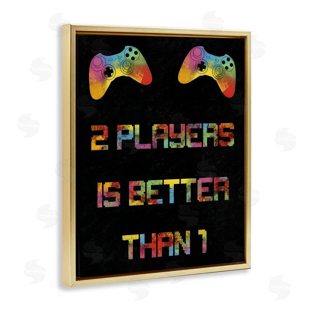 Marcus Prime 2 Players Better Than 1 Gold Floating Frame Canvas Wall Art Print