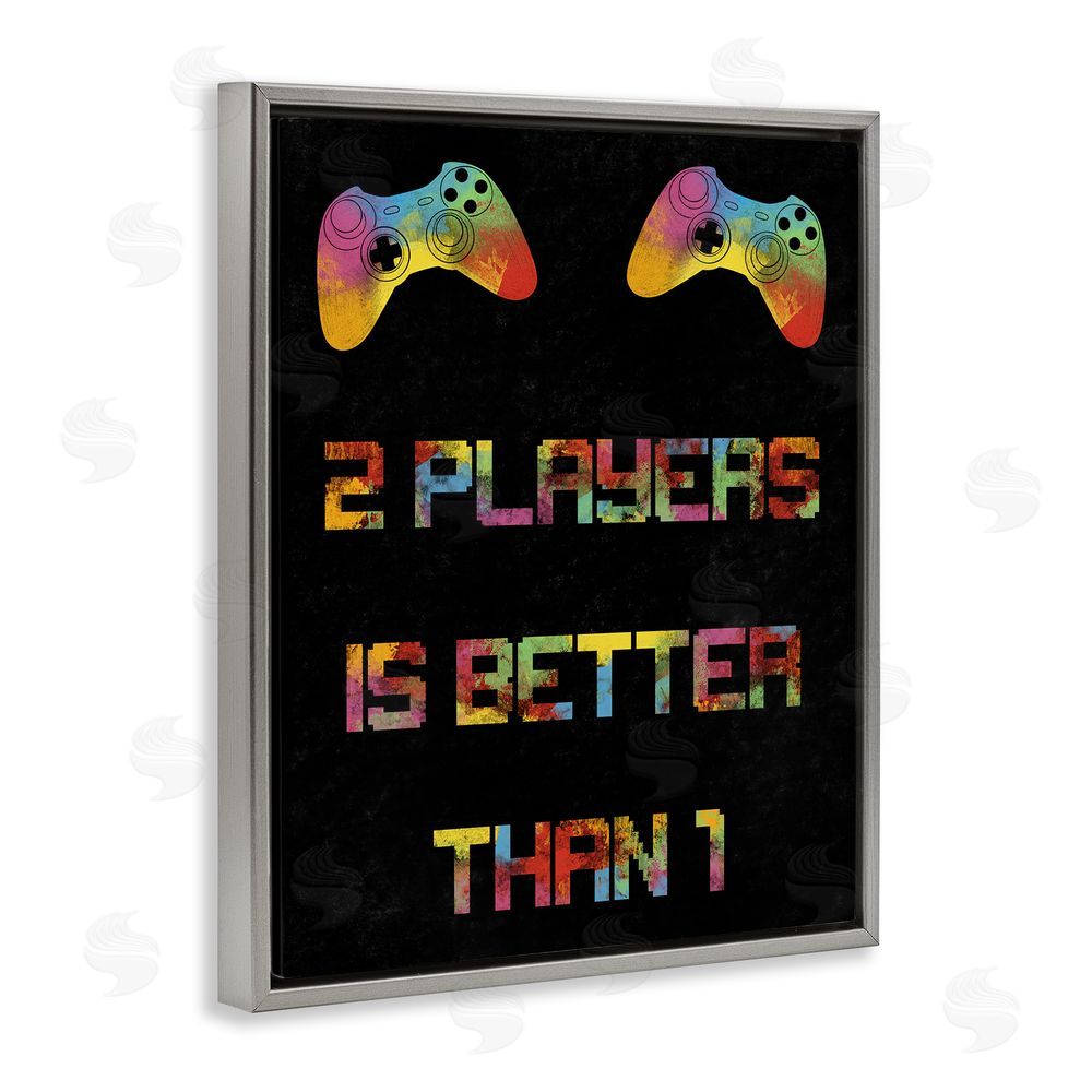 Marcus Prime 2 Players Better Than 1 Gray Floating Frame Canvas Wall Art Print