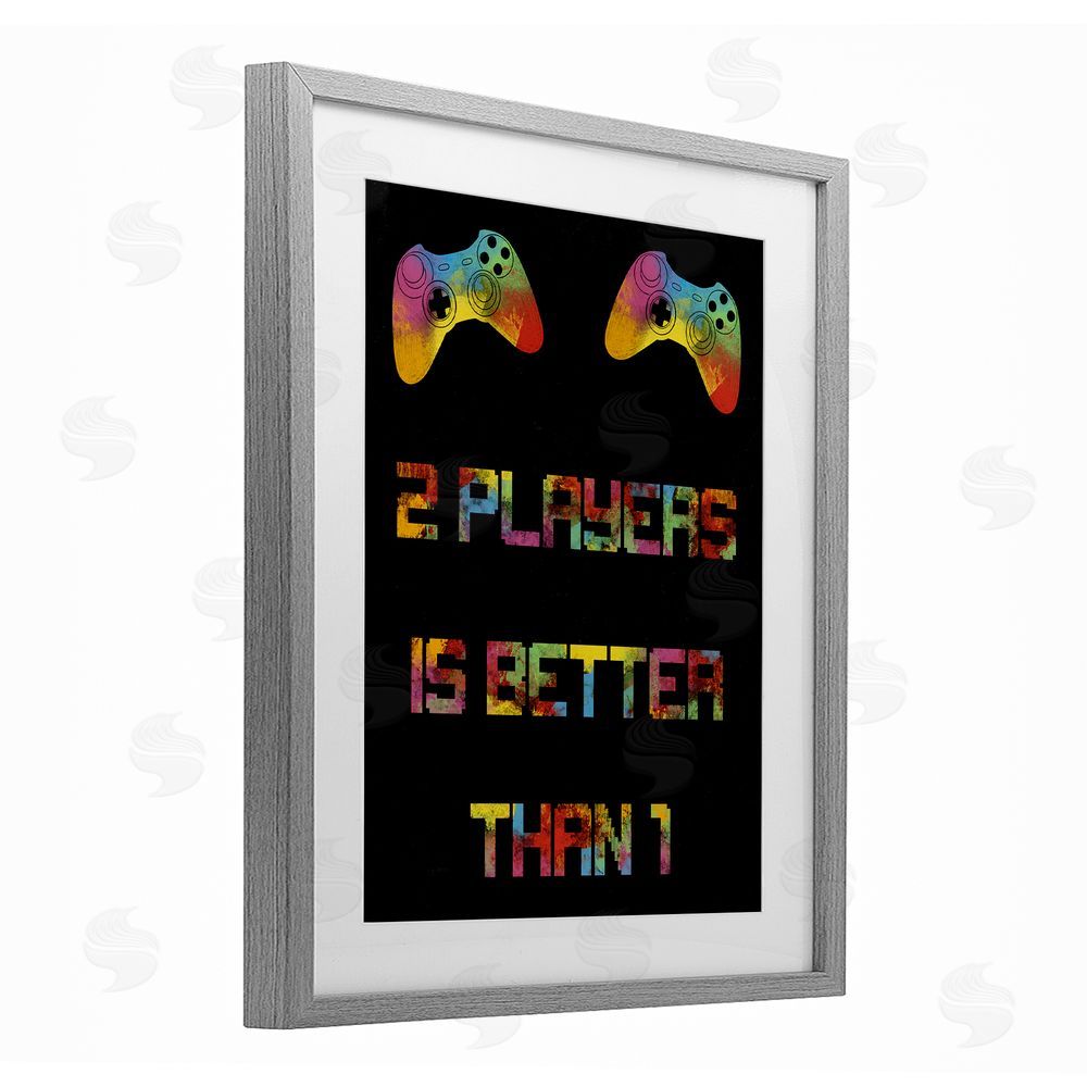 Marcus Prime 2 Players Better Than 1 Gray Framed Print Under Glass with White Mat Wall Art