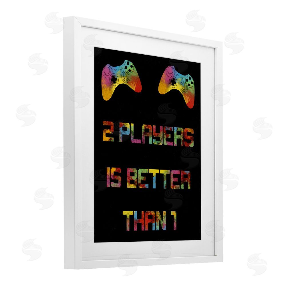 Marcus Prime 2 Players Better Than 1 White Framed Print Under Glass with Mat Wall Art