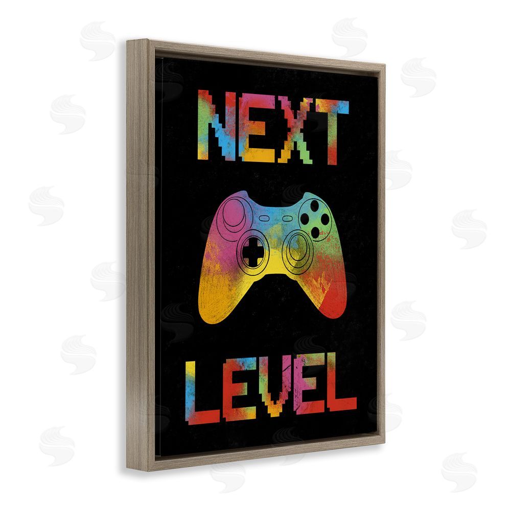 Marcus Prime Next Level Rainbow Splatter Brown Floating Frame Canvas Wall Art Print