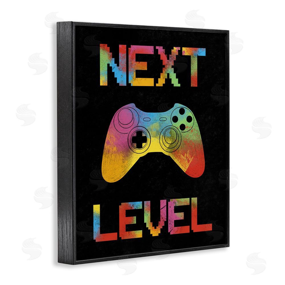 Marcus Prime Next Level Rainbow Splatter Black Framed Giclee Wall Art Print