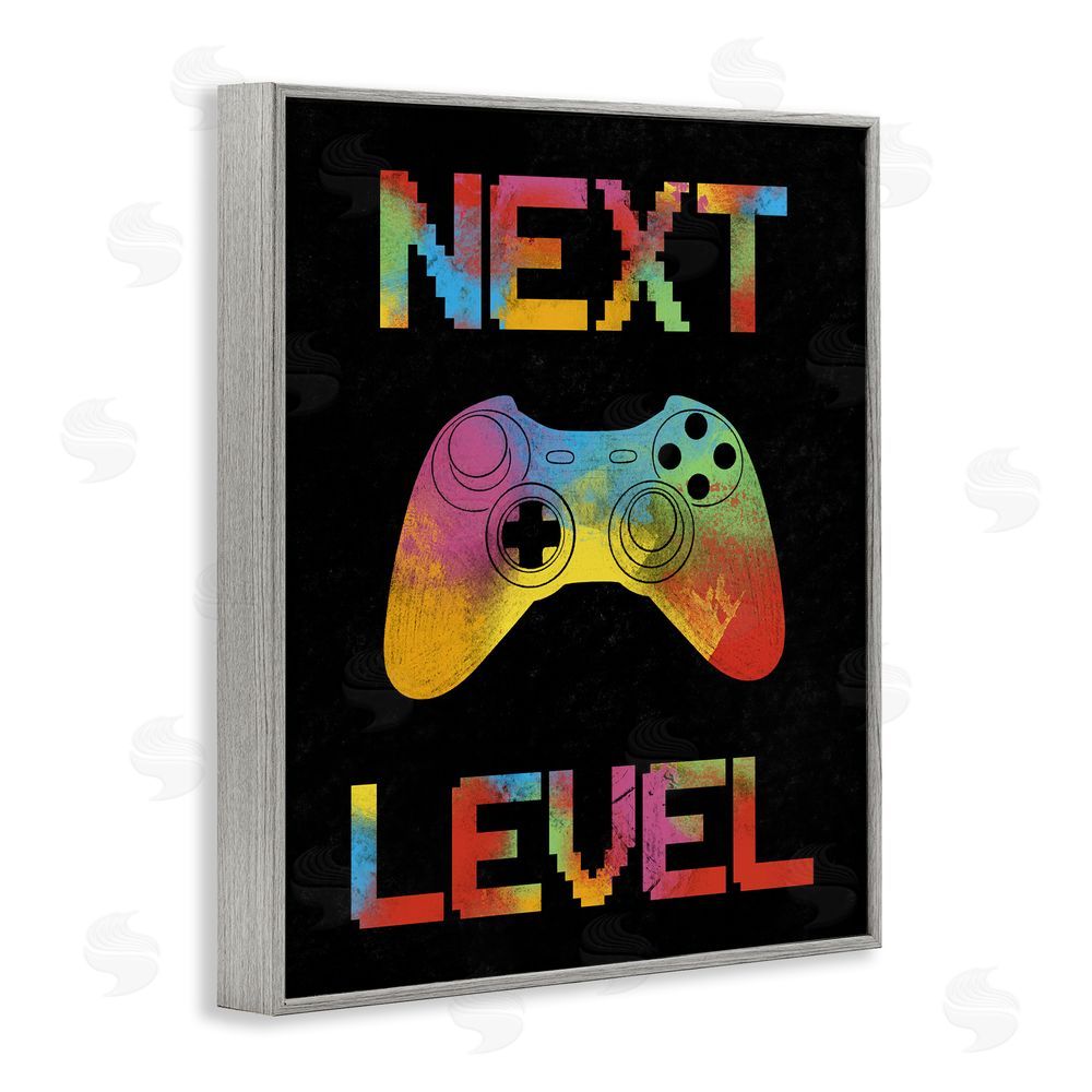 Marcus Prime Next Level Rainbow Splatter Gray Framed Giclee Wall Art Print