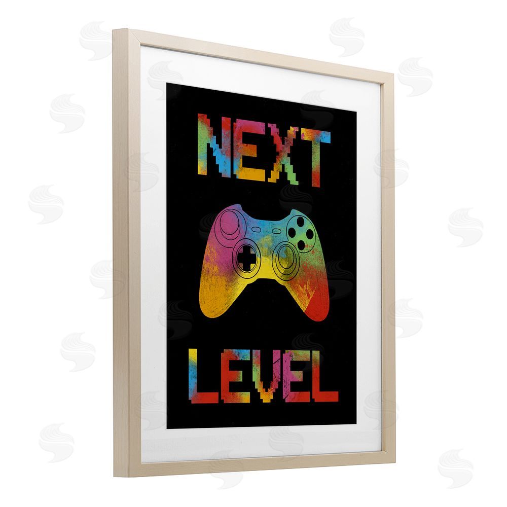Marcus Prime Next Level Rainbow Splatter Birch Framed Print Under Glass with White Mat Wall Art