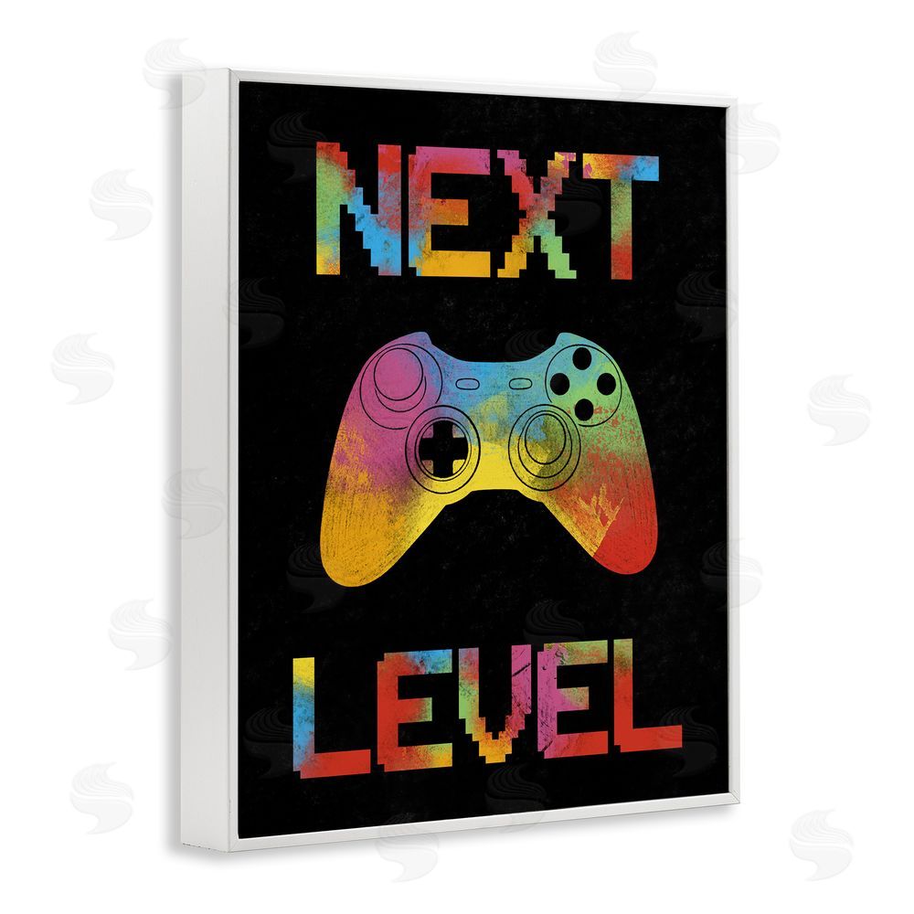 Marcus Prime Next Level Rainbow Splatter White Framed Giclee Wall Art Print