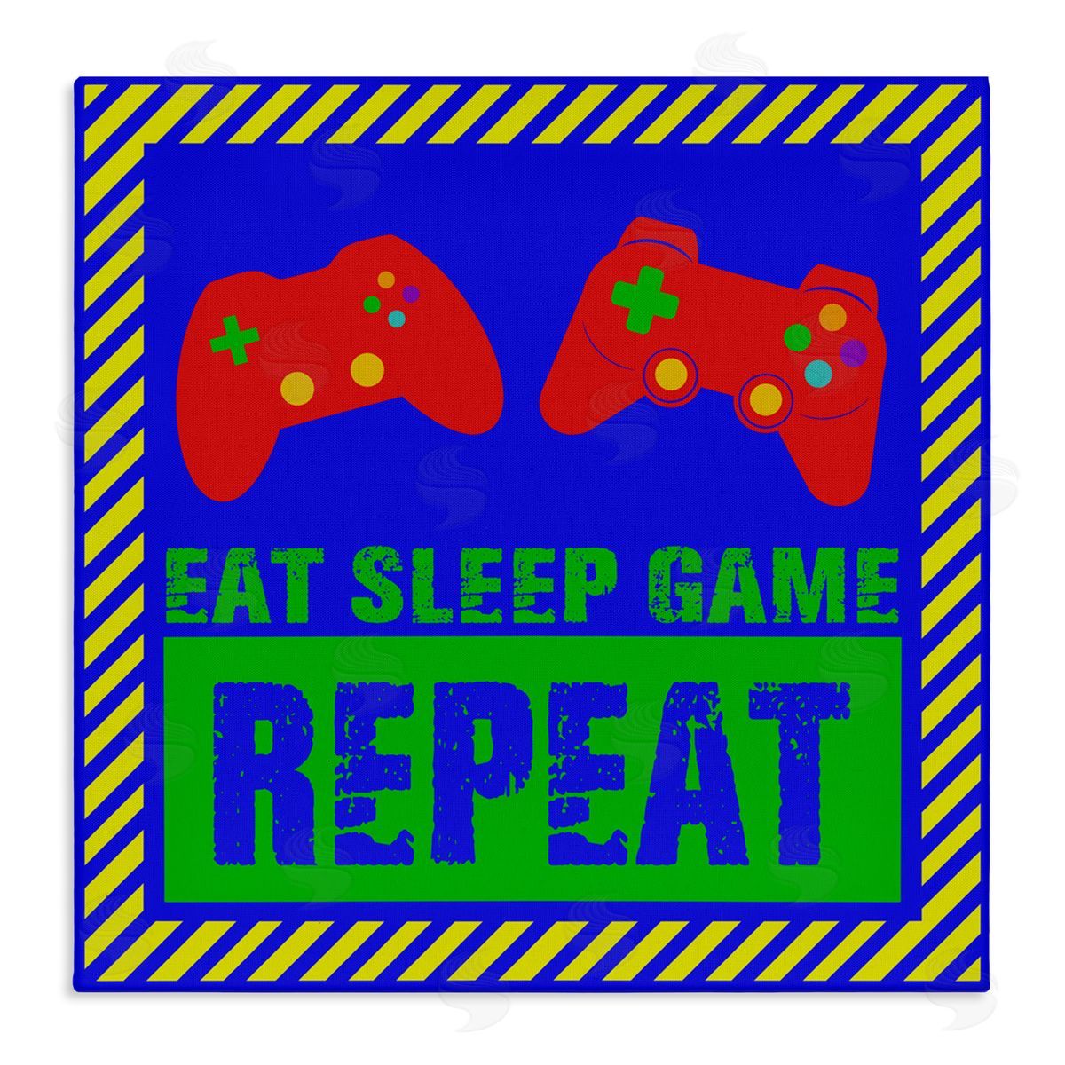 Marcus Prime Vibrant Eat Sleep Game Repeat Canvas Wall Art Print