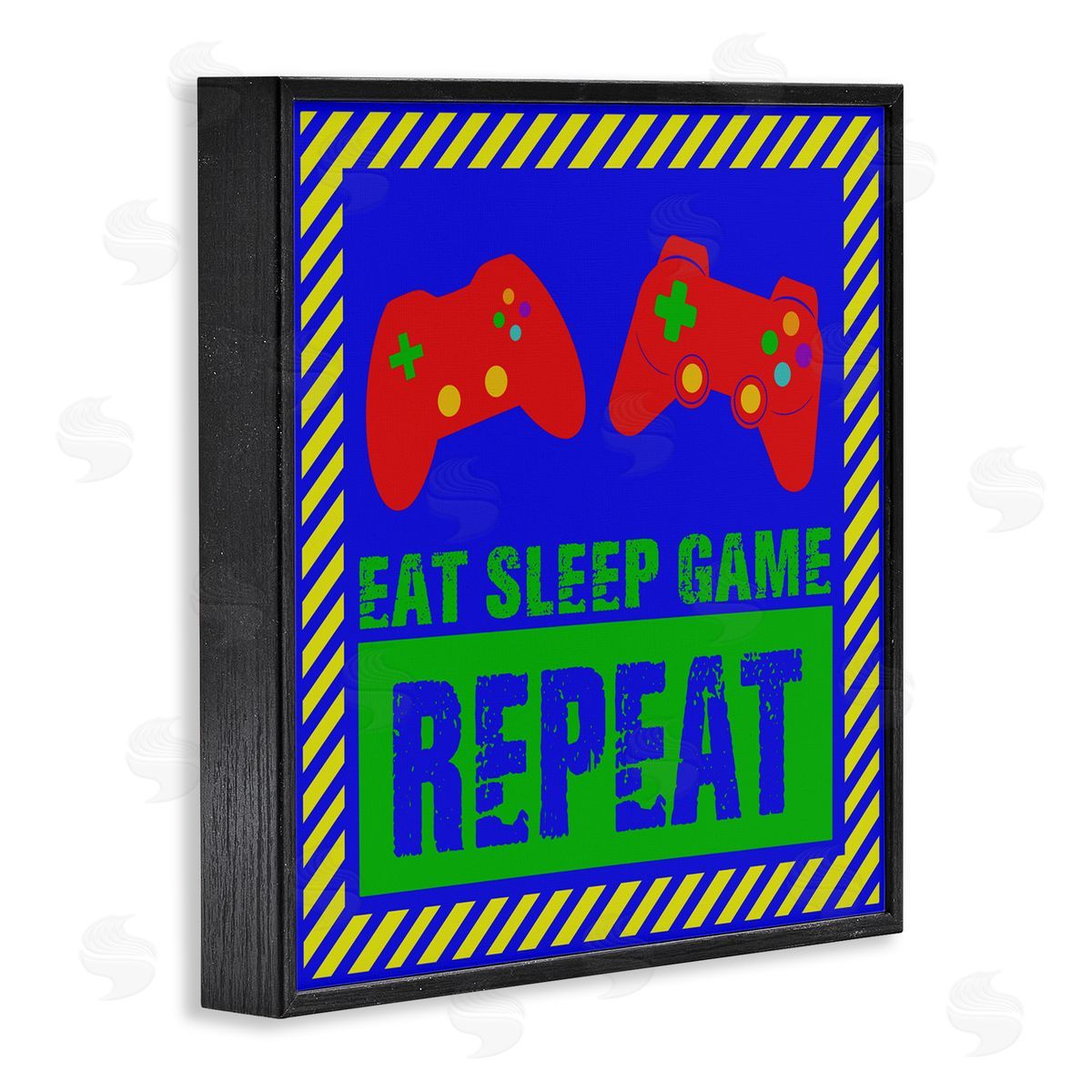 Marcus Prime Vibrant Eat Sleep Game Repeat Black Framed Giclee Wall Art Print