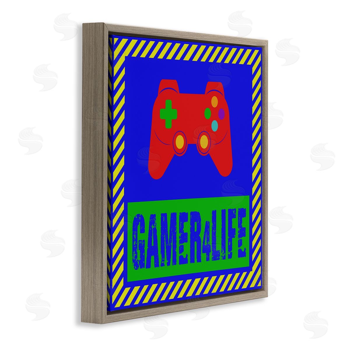 Marcus Prime Gamer 4 Life  Brown Floating Frame Canvas Wall Art Print