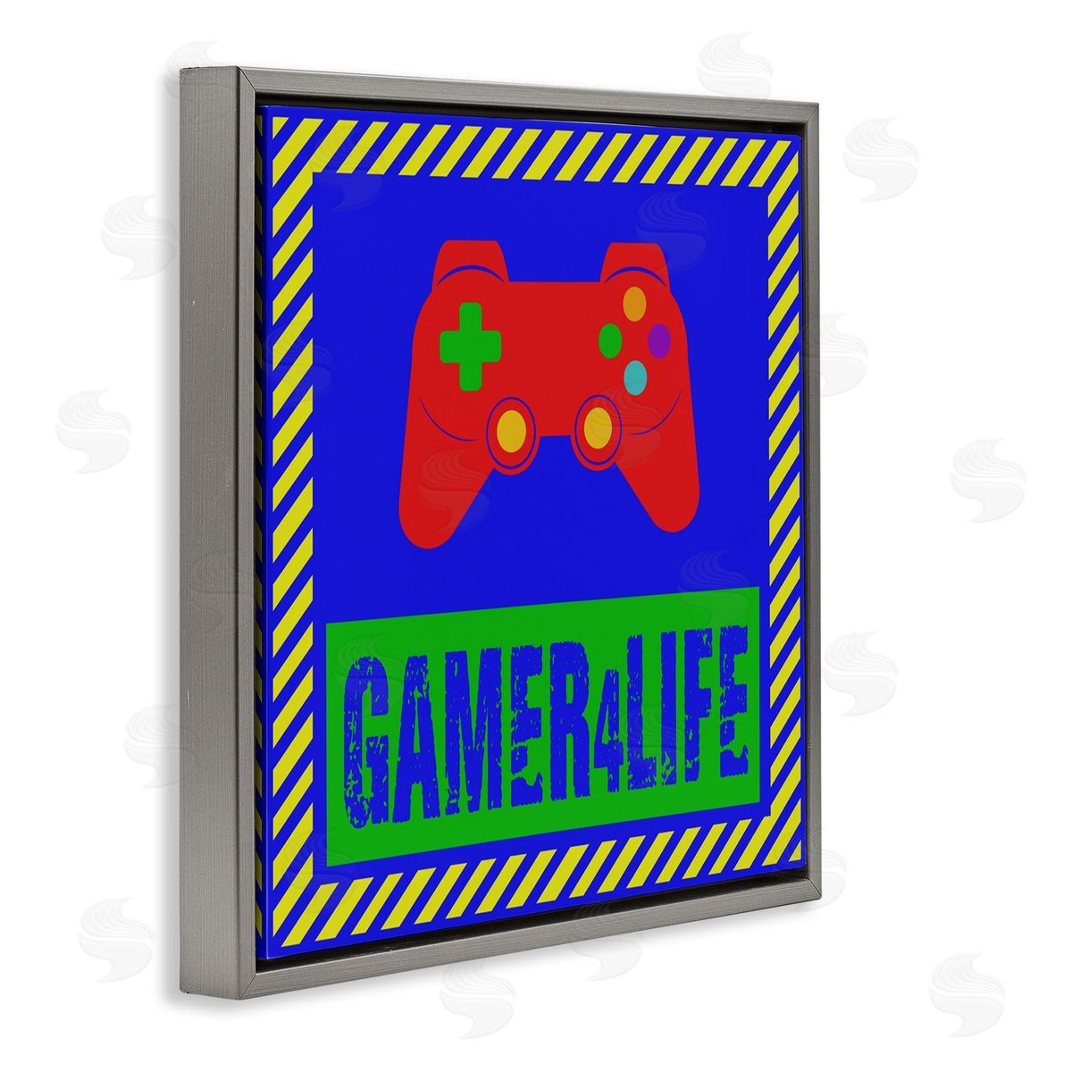 Marcus Prime Gamer 4 Life  Gray Floating Frame Canvas Wall Art Print