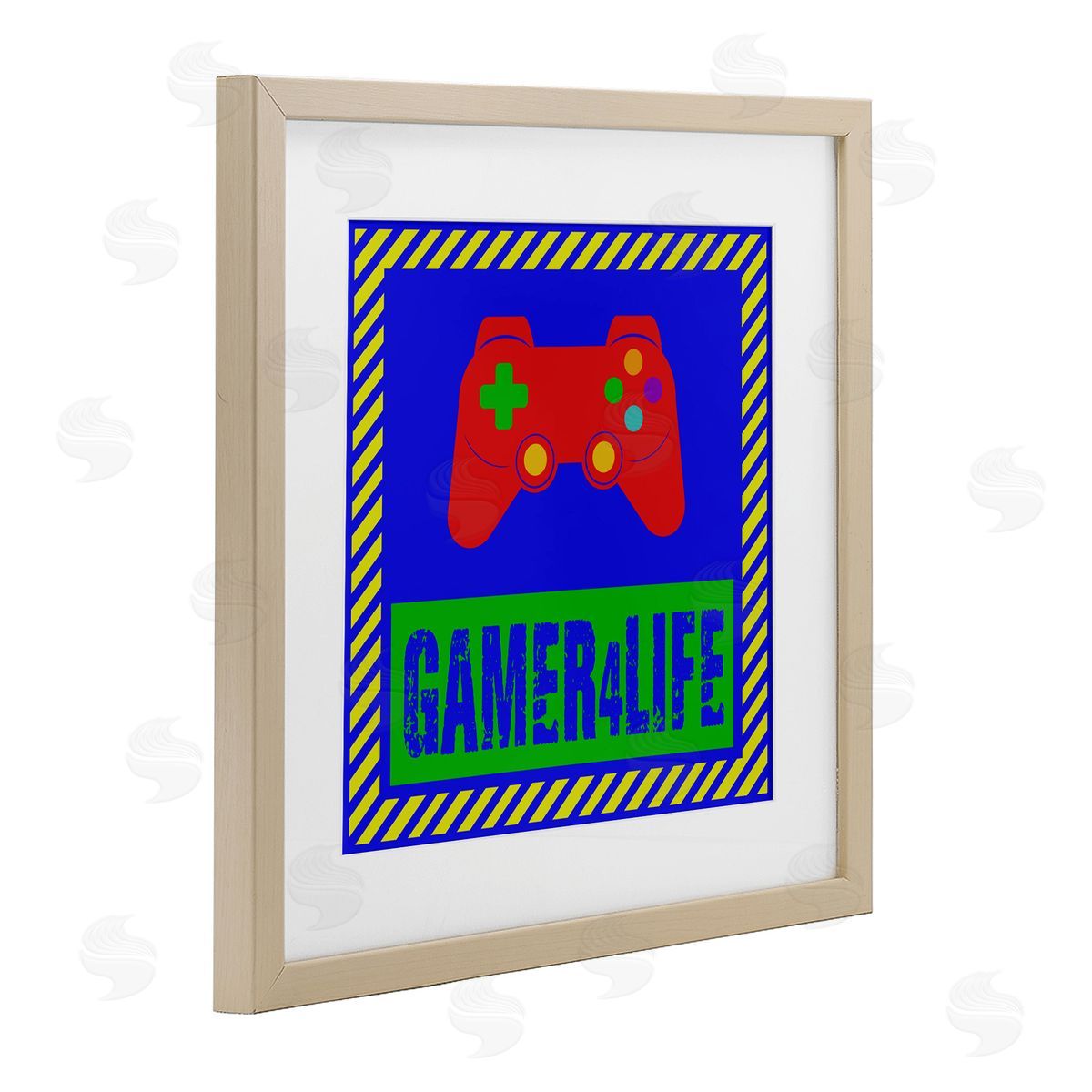 Marcus Prime Gamer 4 Life  Birch Framed Print Under Glass with White Mat Wall Art