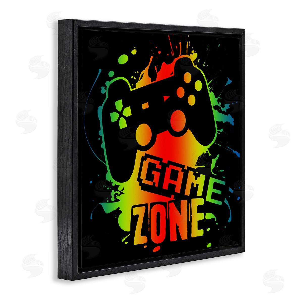Marcus Prime Gradient Gaming Zone Black Floating Frame Canvas Wall Art Print