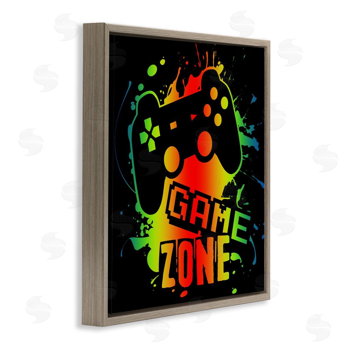 Marcus Prime Gradient Gaming Zone Brown Floating Frame Canvas Wall Art Print