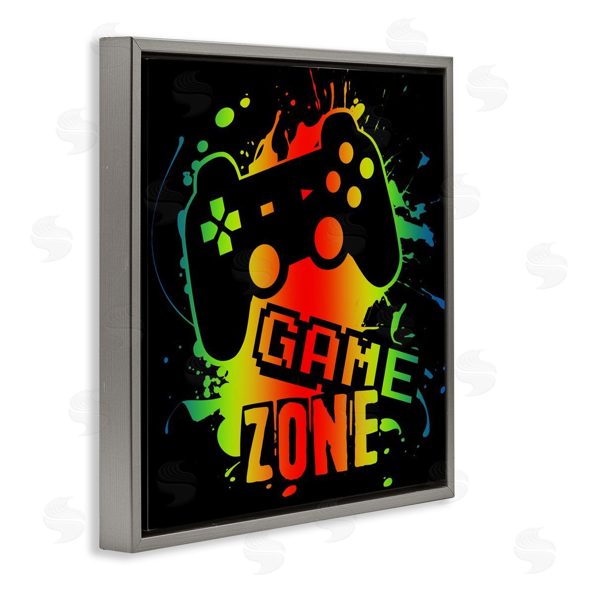 Marcus Prime Gradient Gaming Zone Gray Floating Frame Canvas Wall Art Print