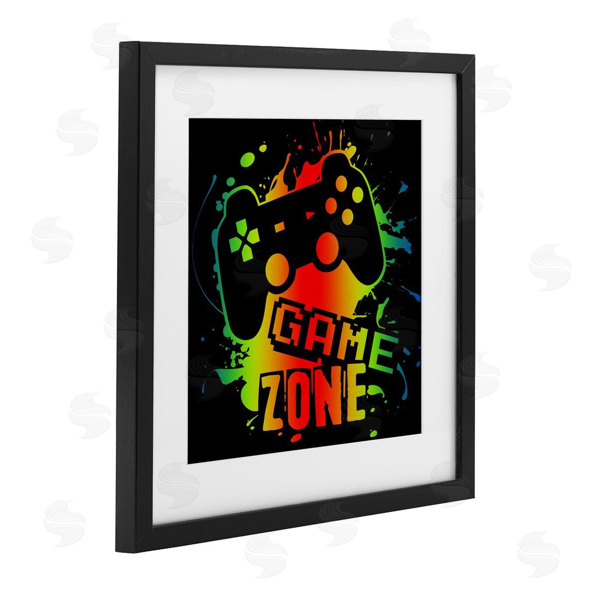 Marcus Prime Gradient Gaming Zone Black Framed Print Under Glass with White Mat Wall Art