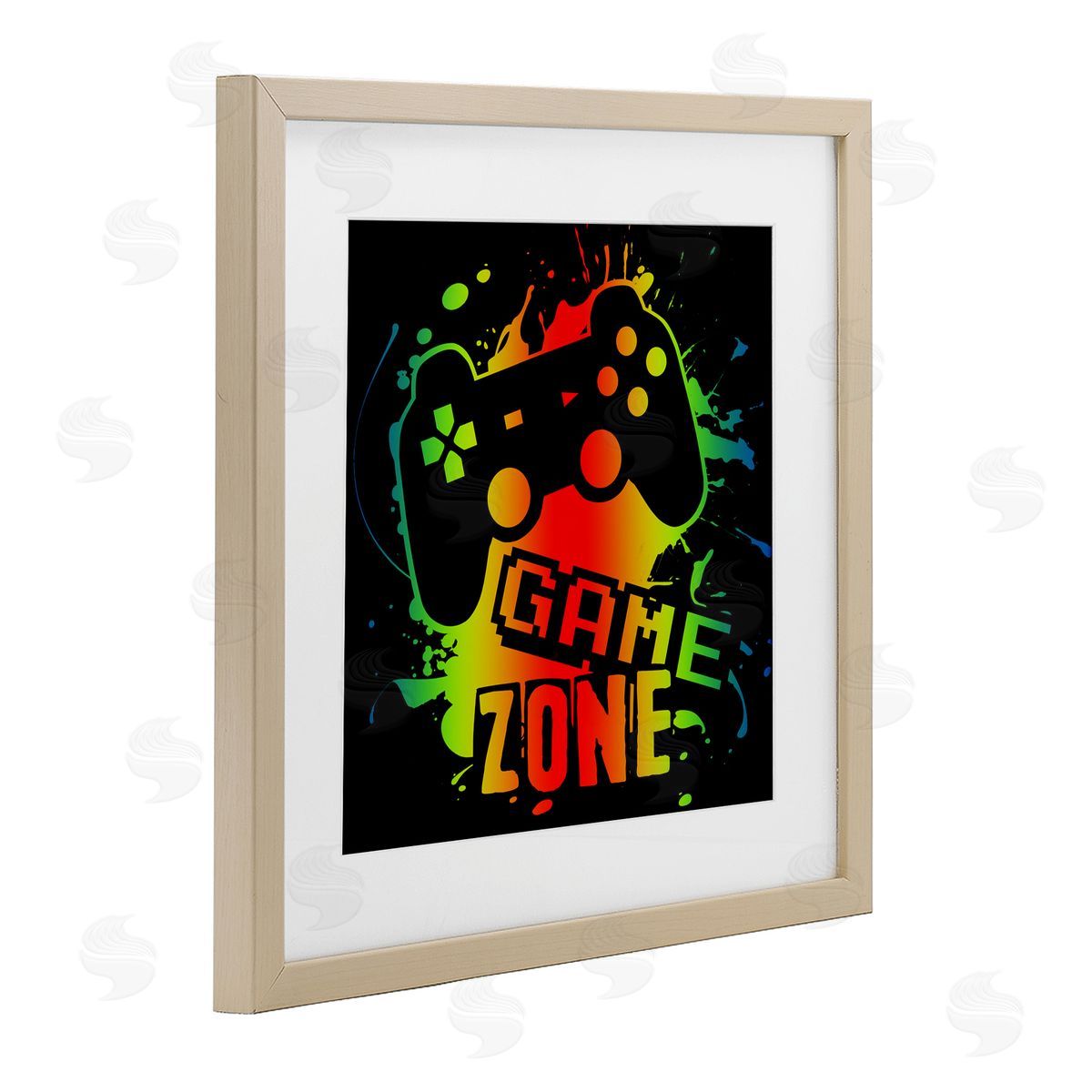 Marcus Prime Gradient Gaming Zone Birch Framed Print Under Glass with White Mat Wall Art