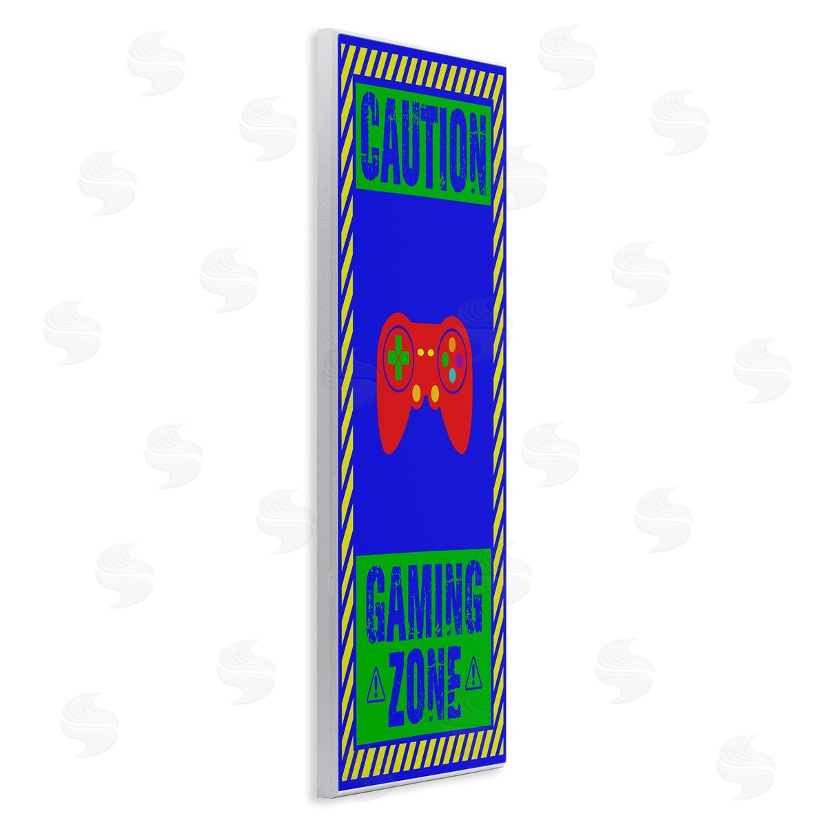Marcus Prime Vibrant Caution Gaming Zone Wall Plaque Art Print