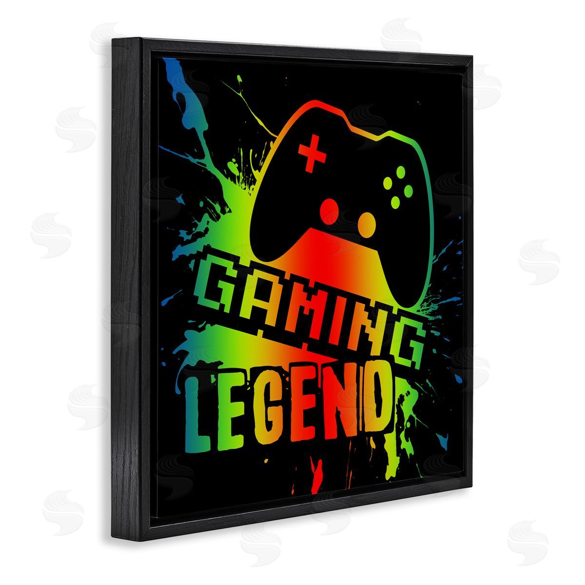 Marcus Prime Gradient Gaming Legend Black Floating Frame Canvas Wall Art Print
