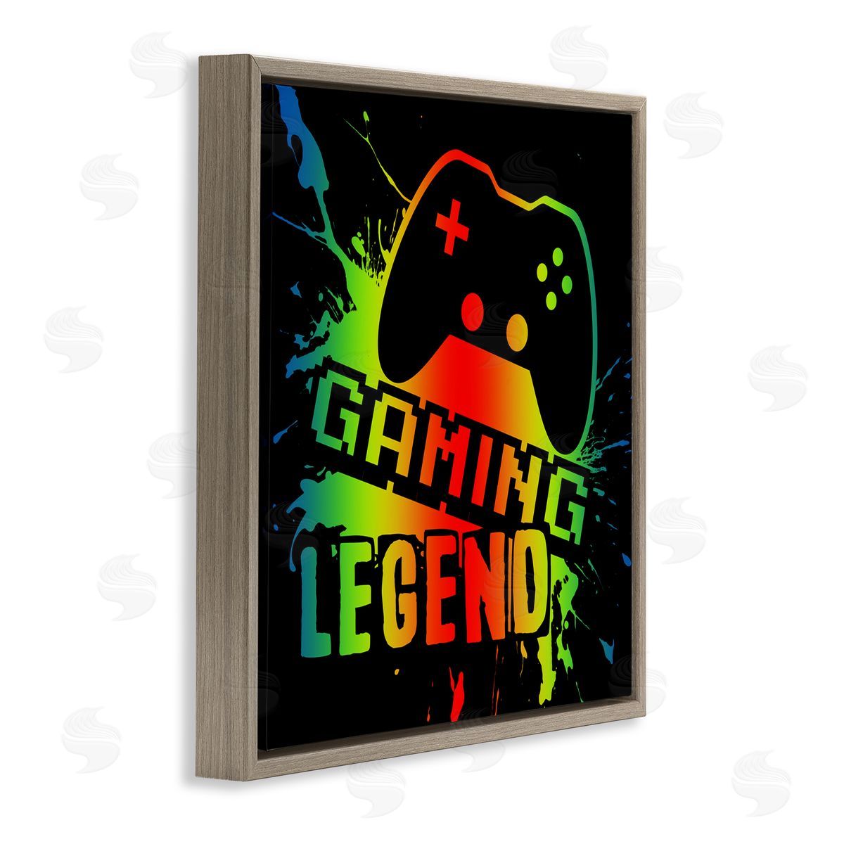 Marcus Prime Gradient Gaming Legend Brown Floating Frame Canvas Wall Art Print