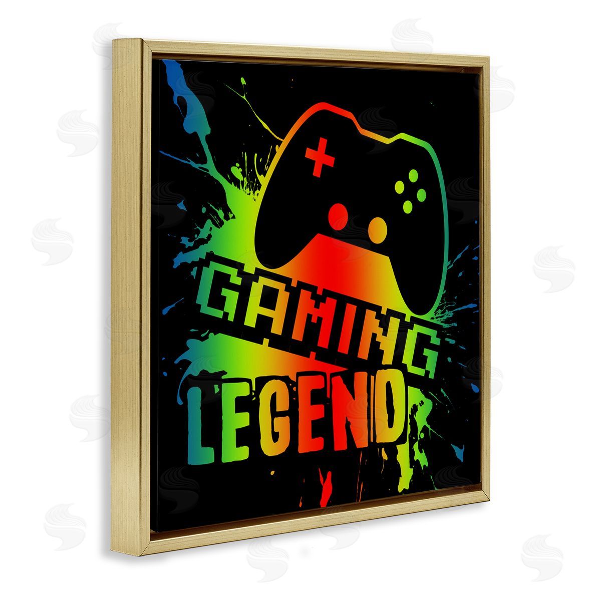 Marcus Prime Gradient Gaming Legend Gold Floating Frame Canvas Wall Art Print