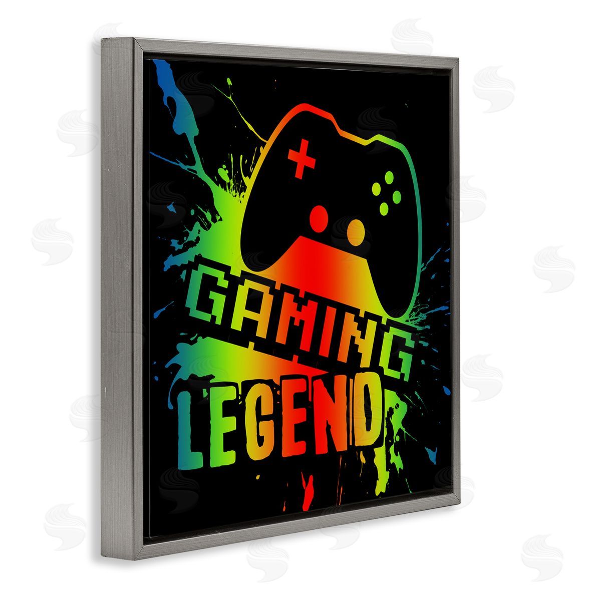 Marcus Prime Gradient Gaming Legend Gray Floating Frame Canvas Wall Art Print