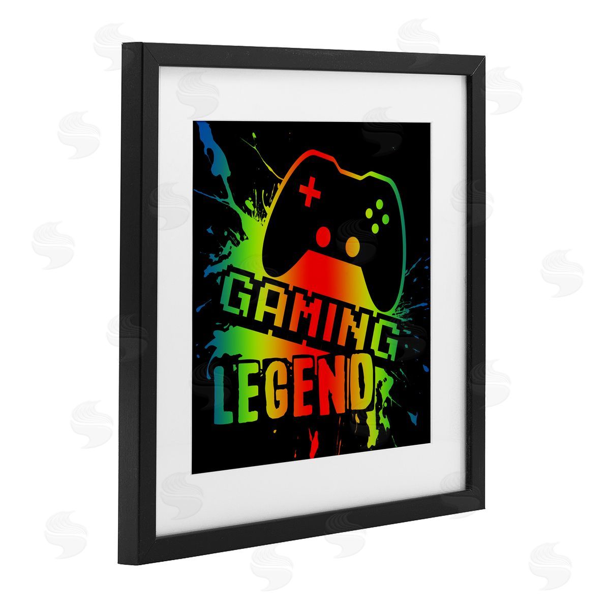 Marcus Prime Gradient Gaming Legend Black Framed Print Under Glass with White Mat Wall Art