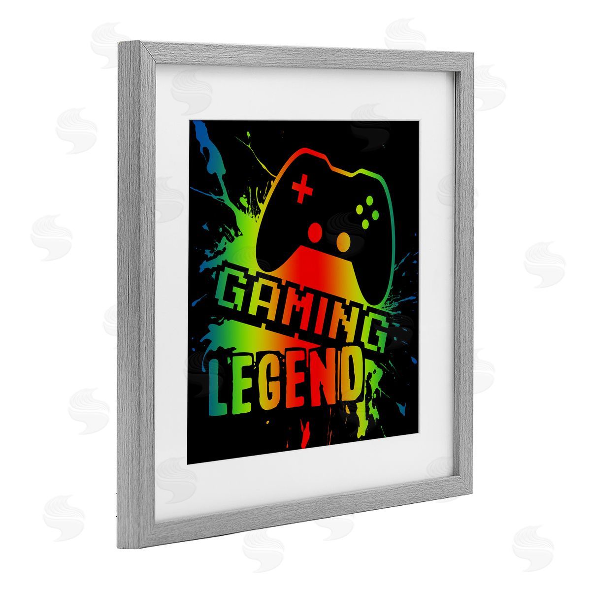 Marcus Prime Gradient Gaming Legend Gray Framed Print Under Glass with White Mat Wall Art