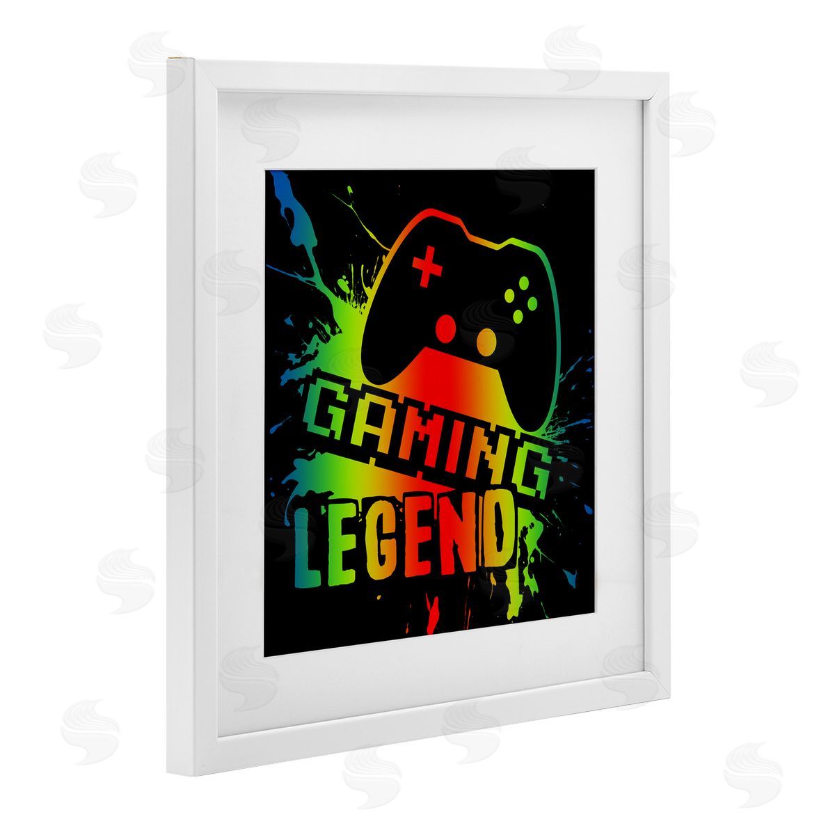 Marcus Prime Gradient Gaming Legend White Framed Print Under Glass with Mat Wall Art