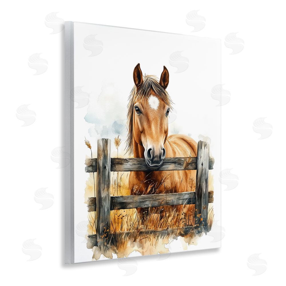 Christine Simpson Art Cowboy's Horse & Fence Wall Plaque Art Print