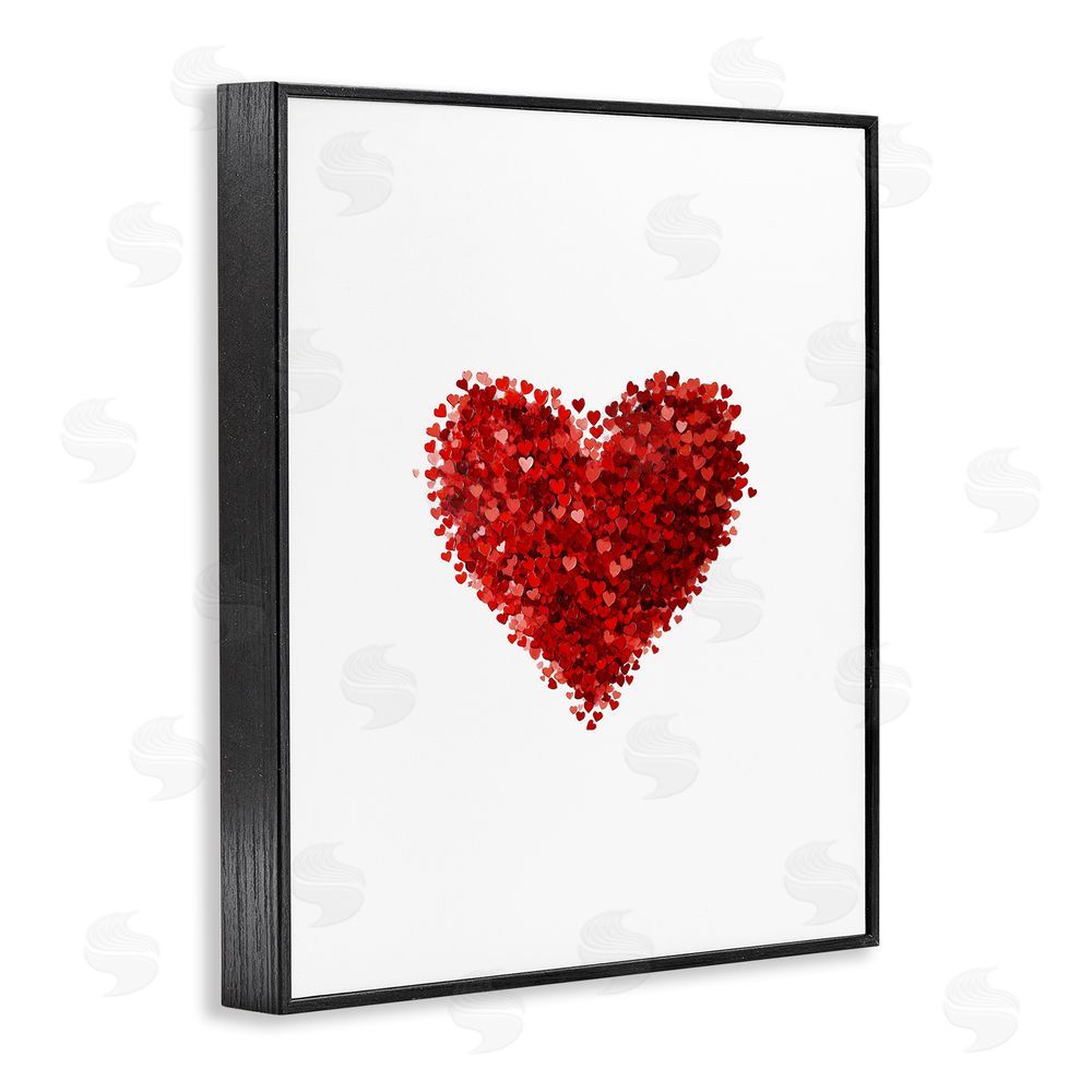 Christine Simpson Art Cluster of Hearts Shape Black Framed Giclee Wall Art Print