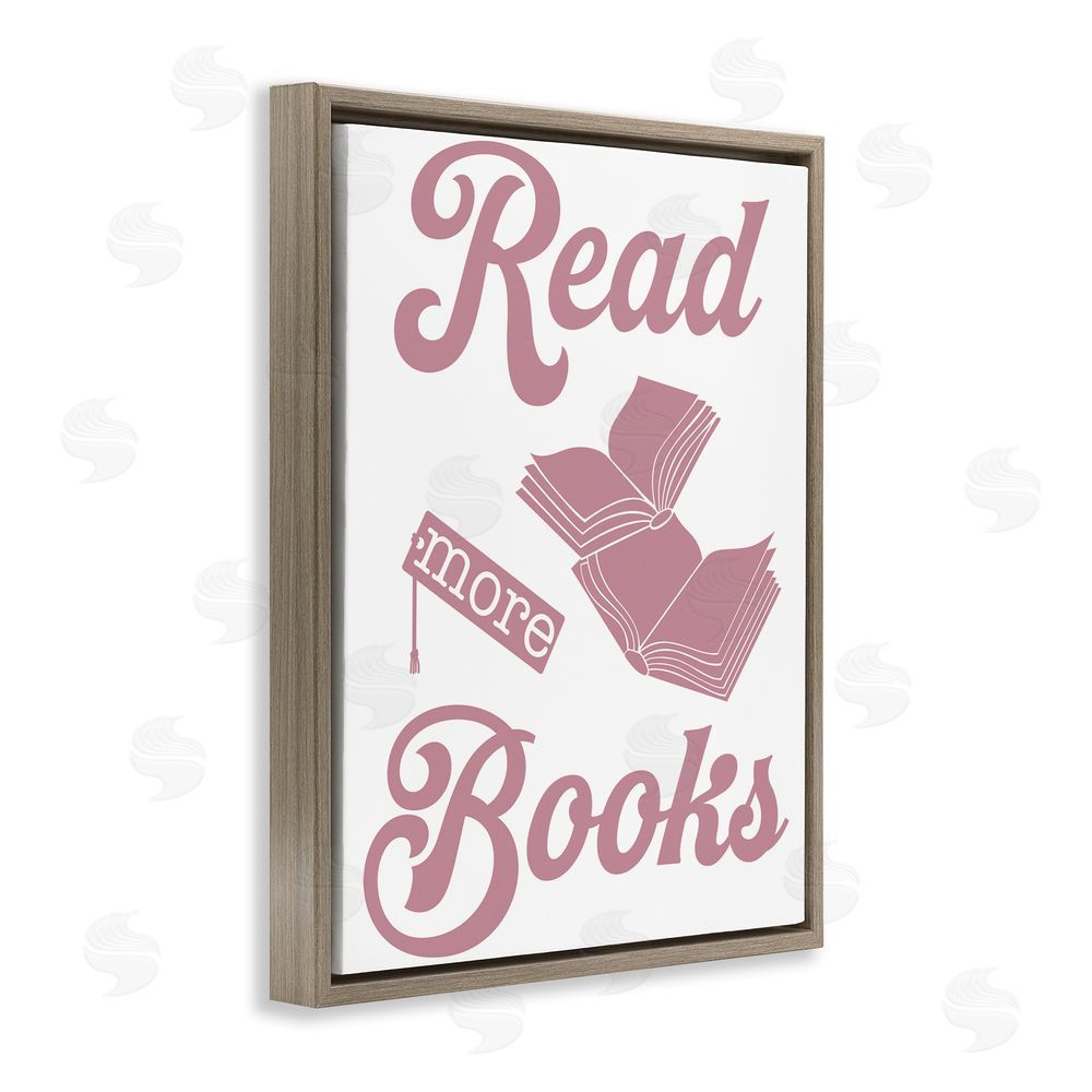 Marcus Prime Read More Books Pink Brown Floating Frame Canvas Wall Art Print