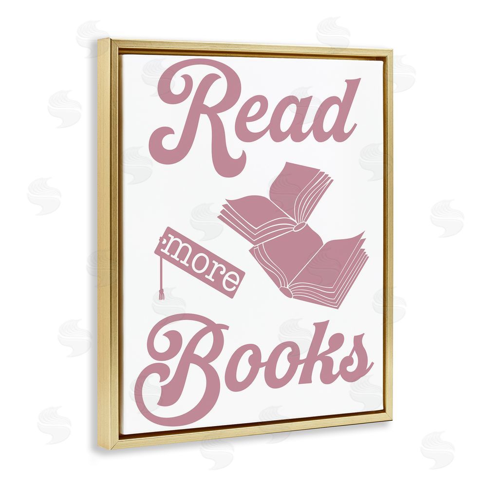 Marcus Prime Read More Books Pink Gold Floating Frame Canvas Wall Art Print