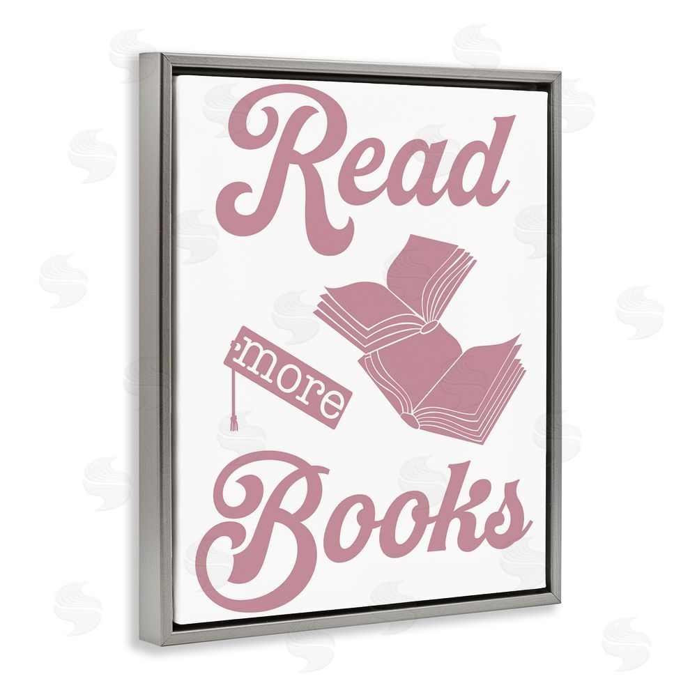 Marcus Prime Read More Books Pink Gray Floating Frame Canvas Wall Art Print
