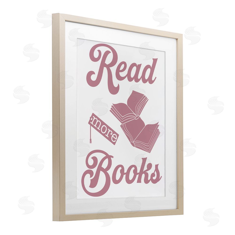 Marcus Prime Read More Books Pink Birch Framed Print Under Glass with White Mat Wall Art