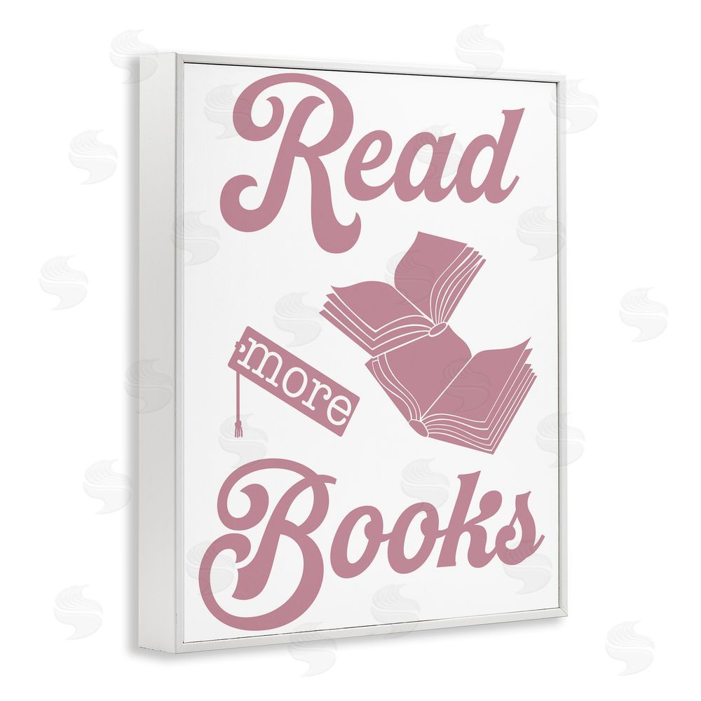 Marcus Prime Read More Books Pink White Framed Giclee Wall Art Print