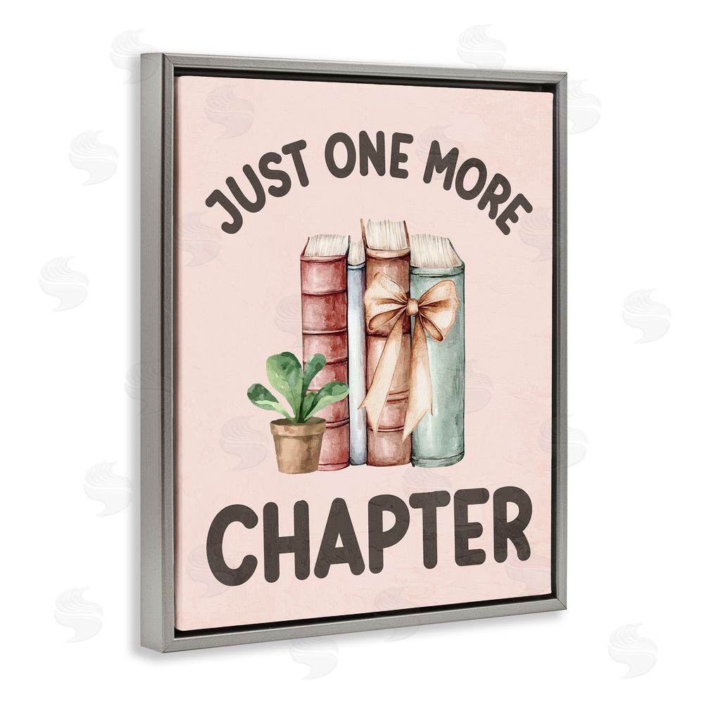 Kim Allen Just One More Chapter Gray Floating Frame Canvas Wall Art Print
