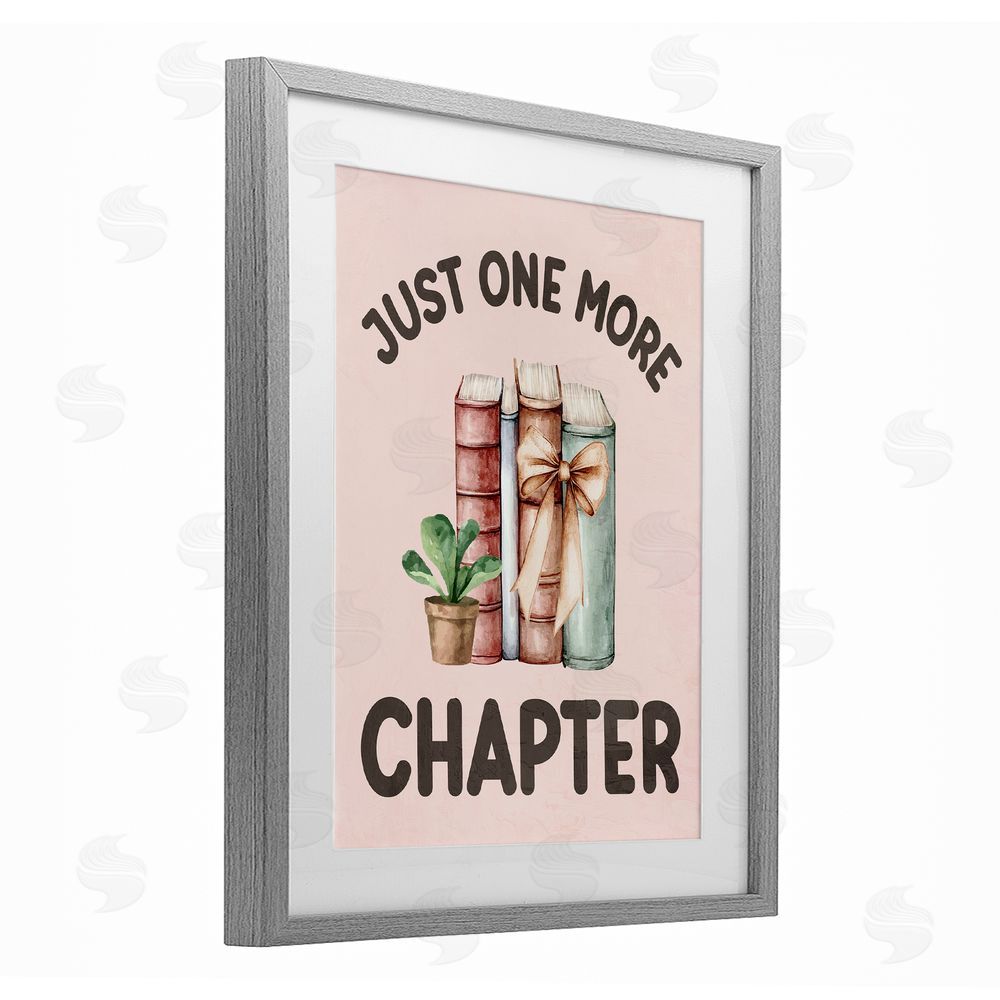 Kim Allen Just One More Chapter Gray Framed Print Under Glass with White Mat Wall Art