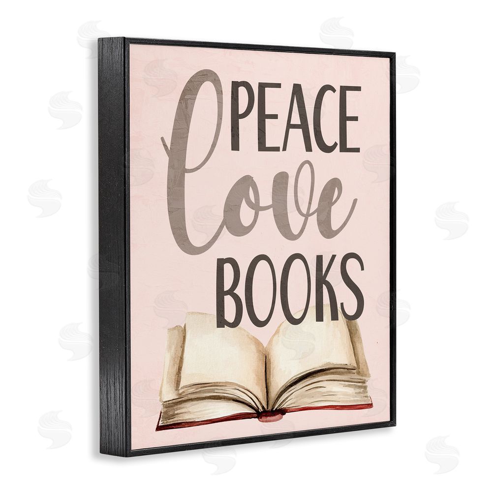Kim Allen Peace Love Books Black Framed Giclee Wall Art Print