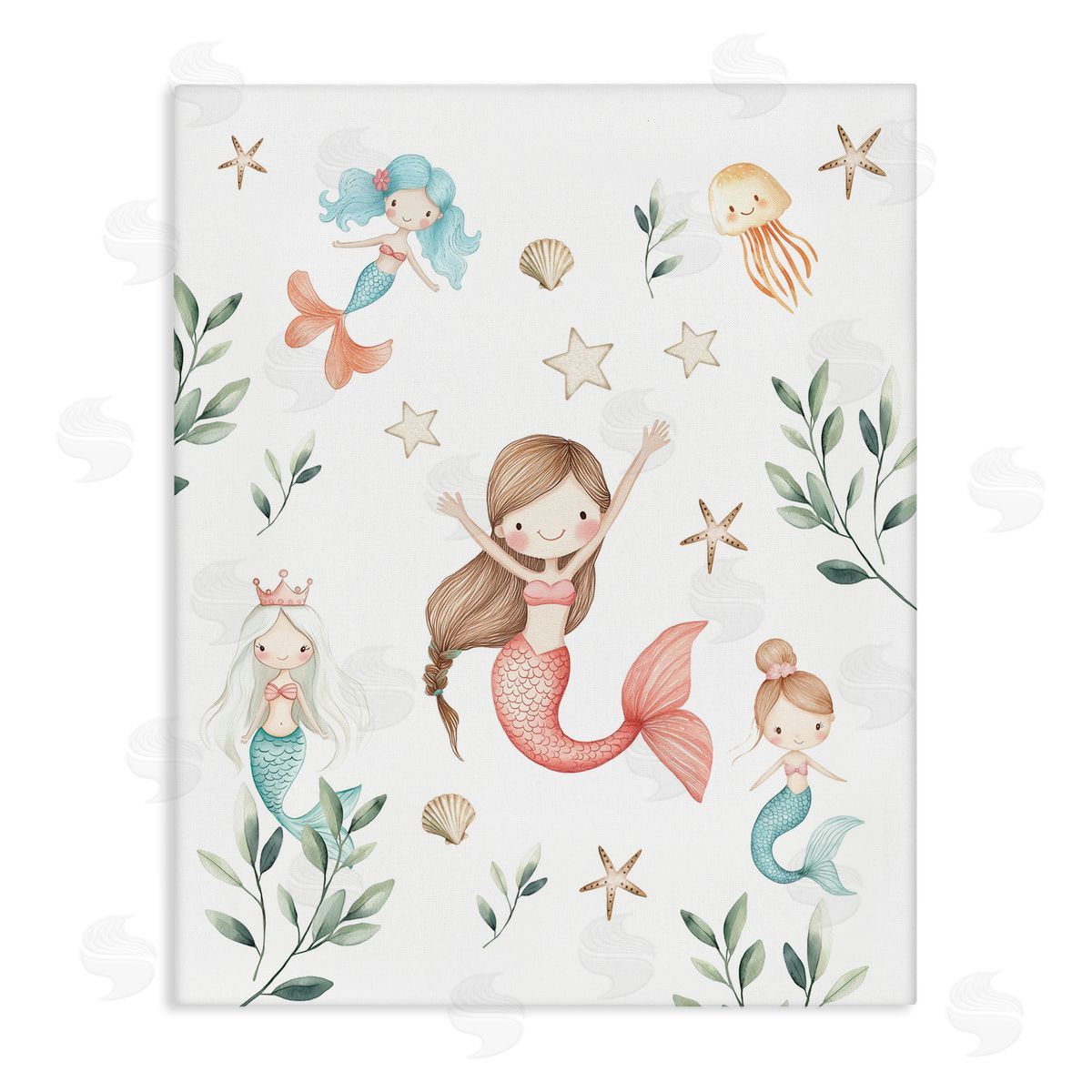 Christine Simpson Art Underwater Mermaids Adventures Canvas Wall Art Print