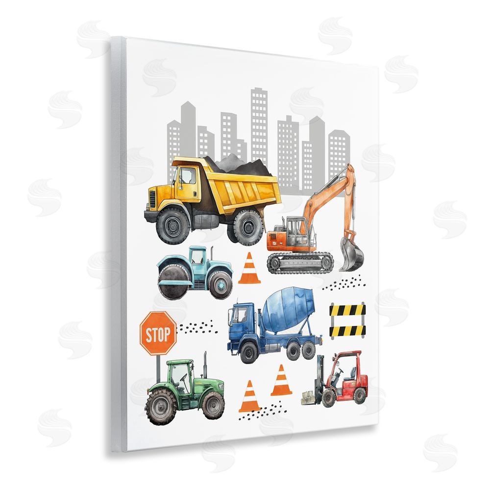 Christine Simpson Art Keep Moving Construction Vehicles Wall Plaque Art Print