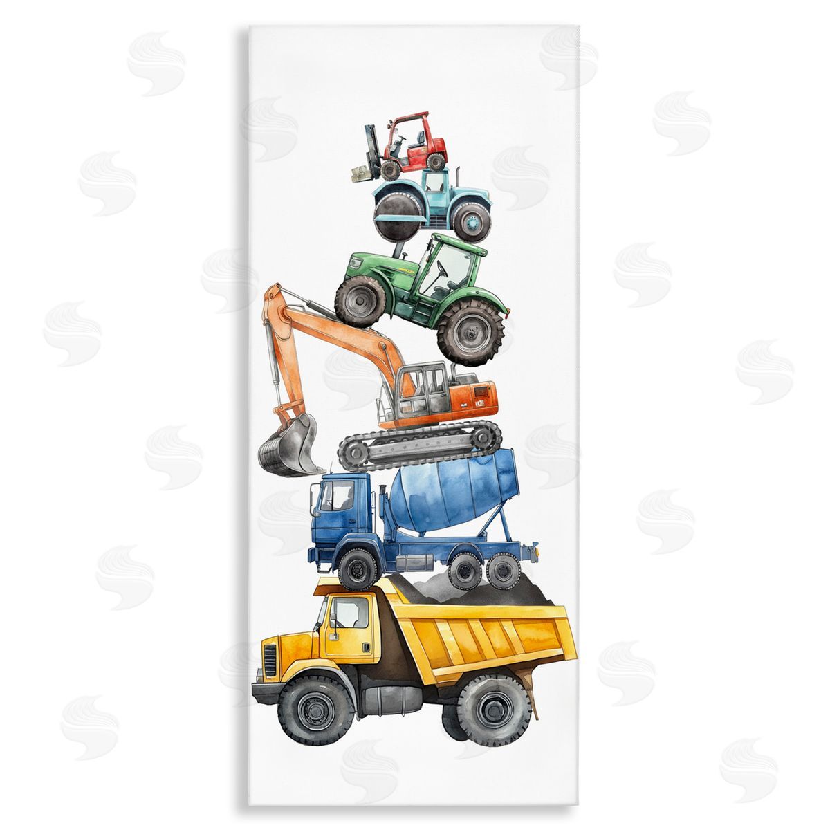 Christine Simpson Art Keep Moving Construction Stack Canvas Wall Art Print