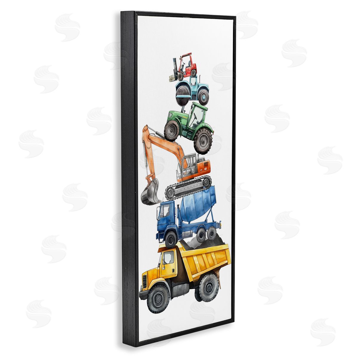 Christine Simpson Art Keep Moving Construction Stack Black Framed Giclee Wall Art Print