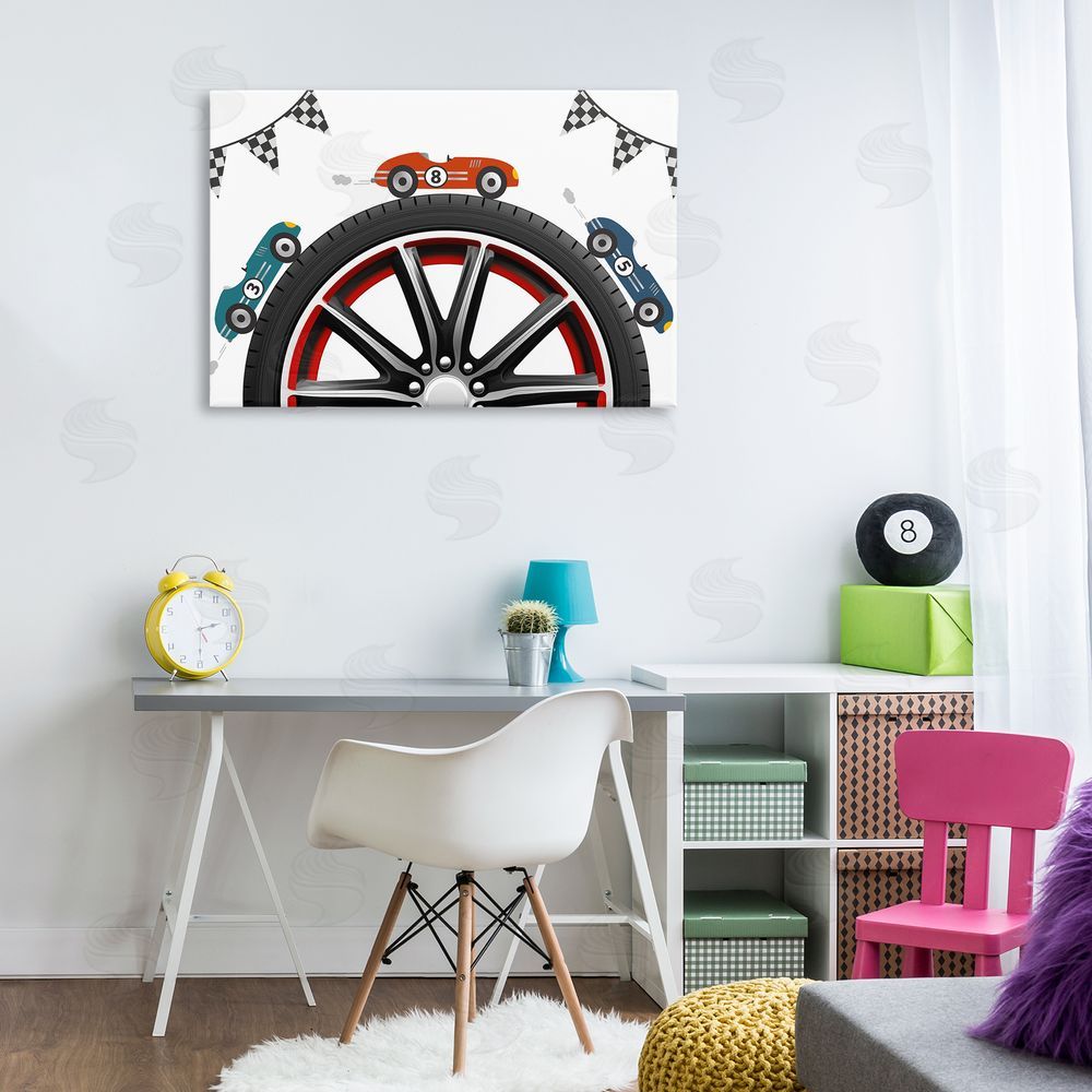 Christine Simpson Art Racing Around Wheel Canvas Art on Wall