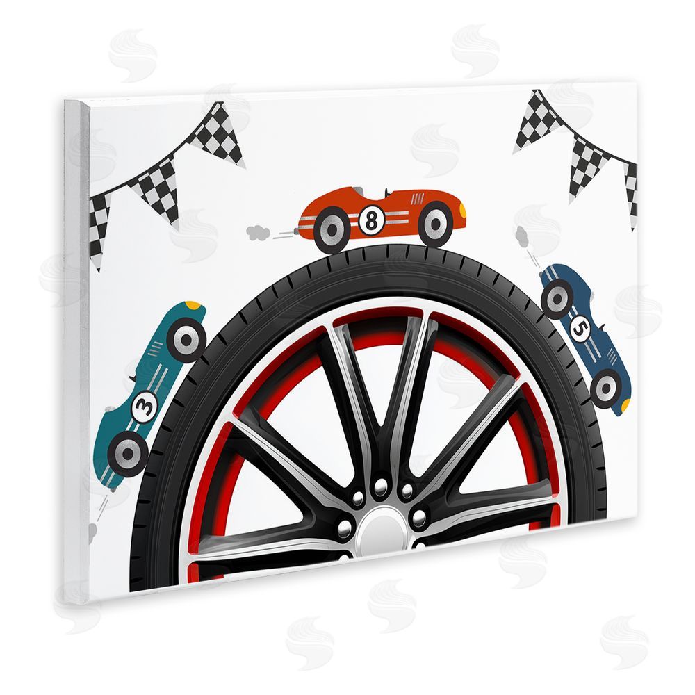 Christine Simpson Art Racing Around Wheel Wall Plaque Art Print