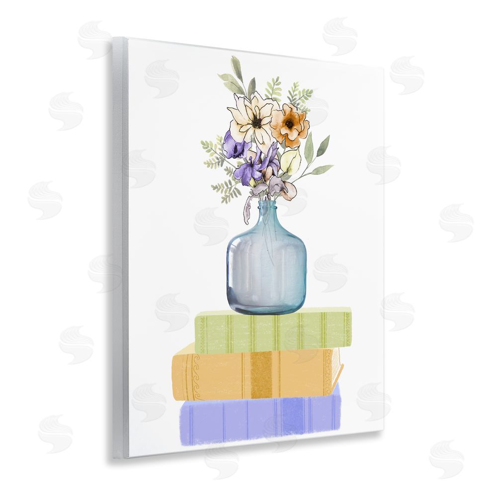 Marcus Prime Flowers Vase On Books Wall Plaque Art Print
