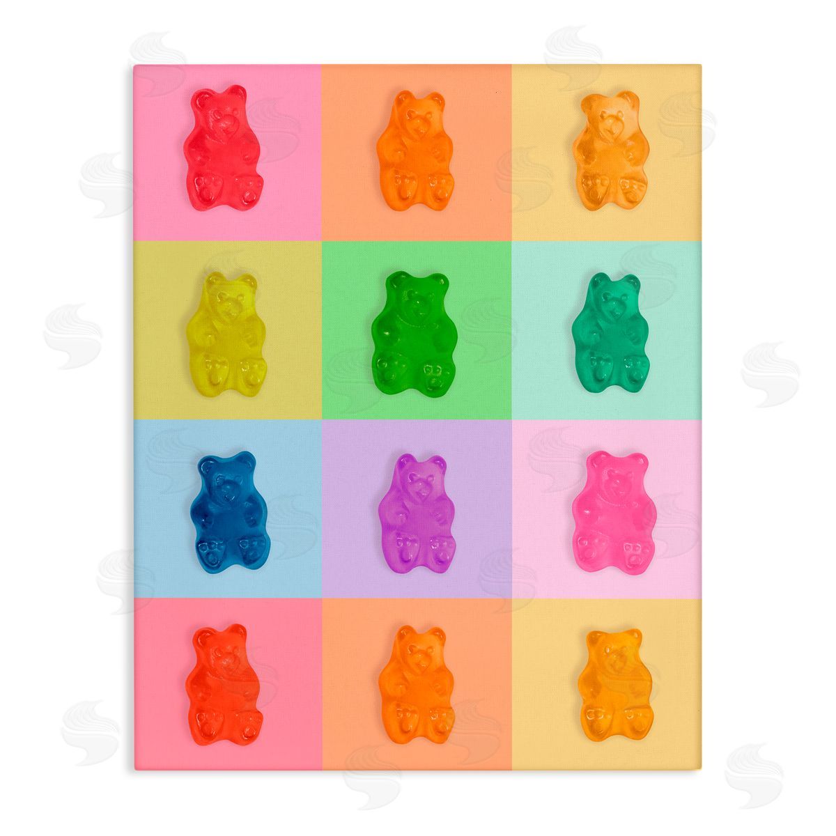 LISH Creative Candy Bears Rainbow Canvas Wall Art Print